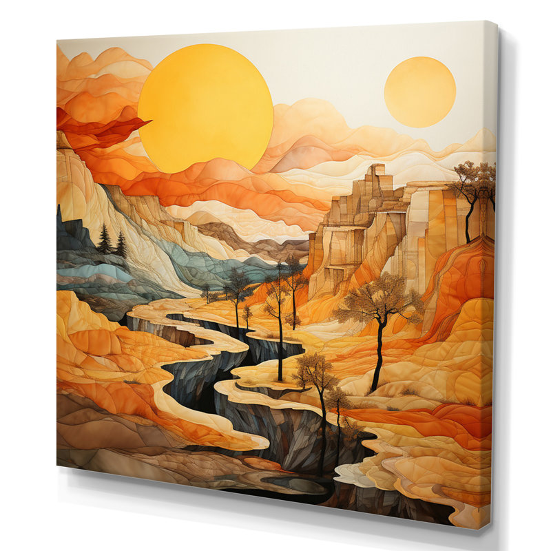 «Bold Landscape Canyon Desert VI - Canyon», art mural, Toile tendue, H 36 po x l 36 po x P 1,5 po