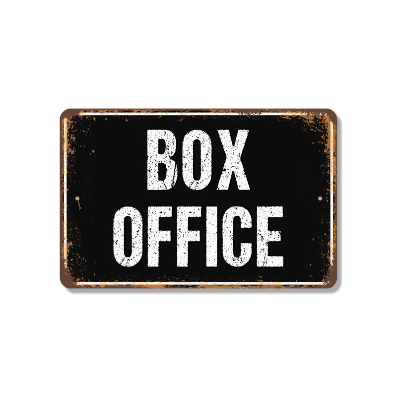 Box Office 10 Inch x 14 Inch Plastic Sign, 10" H x 14" W x 0.1" D