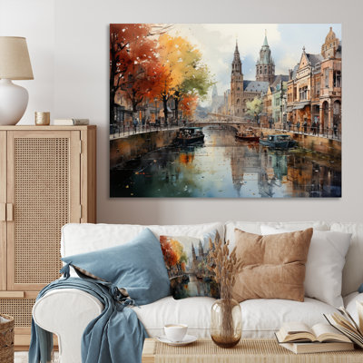 " Beige Canal Urban Reflections Cityscape "