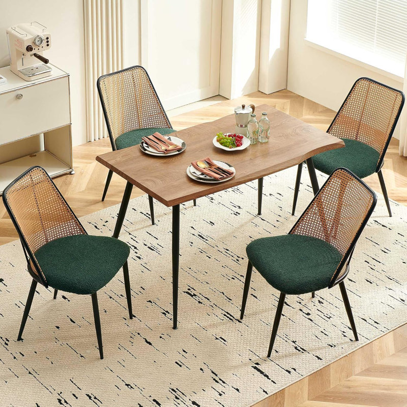 Serene Rectangular Table Set for 4, Green