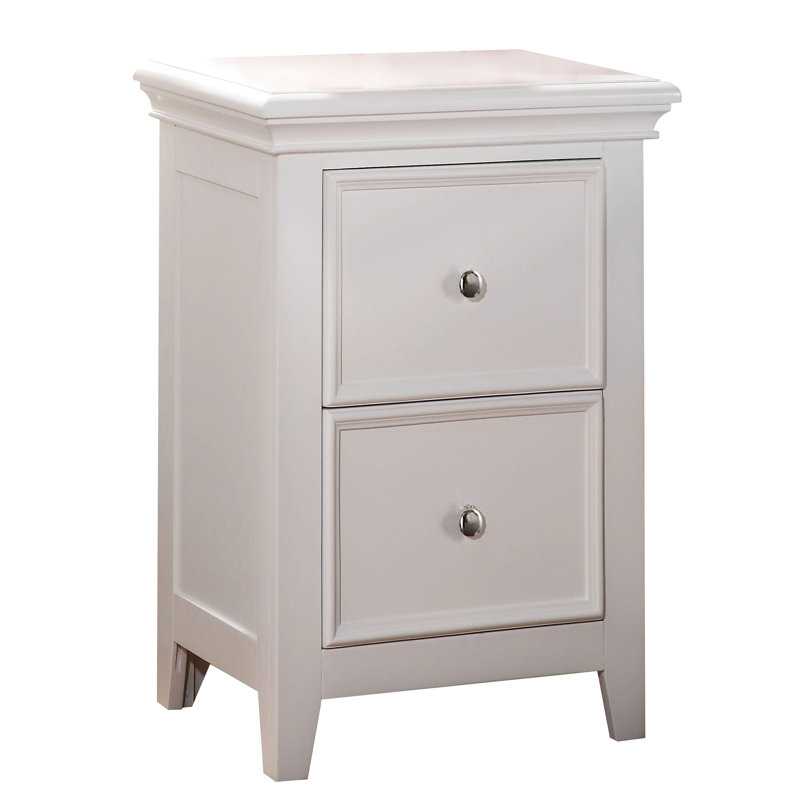 Table de chevet blanche 2 chambres en classe transitionnelle - pin en forme de charme