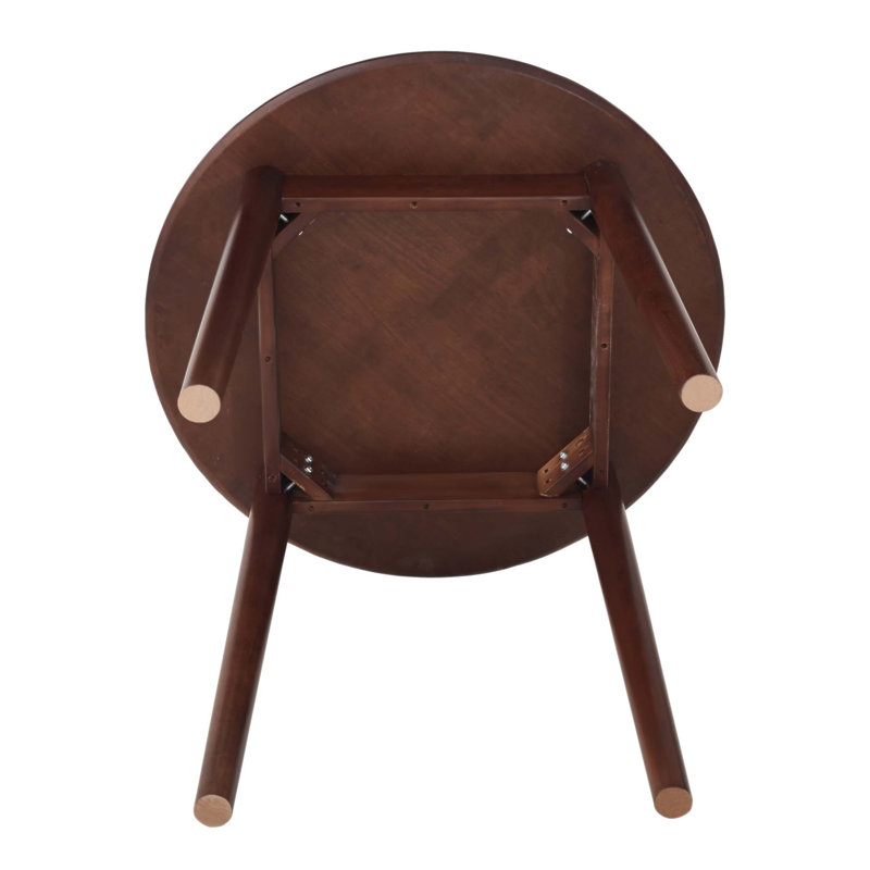 Solid Wood Round Dining Table, Perfect For Small Spaces, Seats 2-4 People With 31.5 Inch Diameter, Walnut