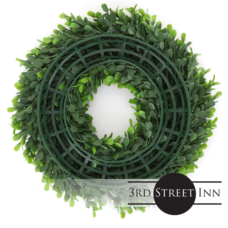 Green Artificial Eucalyptus and Cotton Front Door Wreath