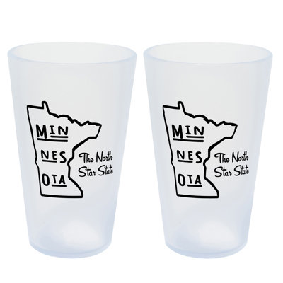 Silipint: Verres State Pint 16 oz: paquet de 2 - Minnesota - verres en silicone glaçons incassables