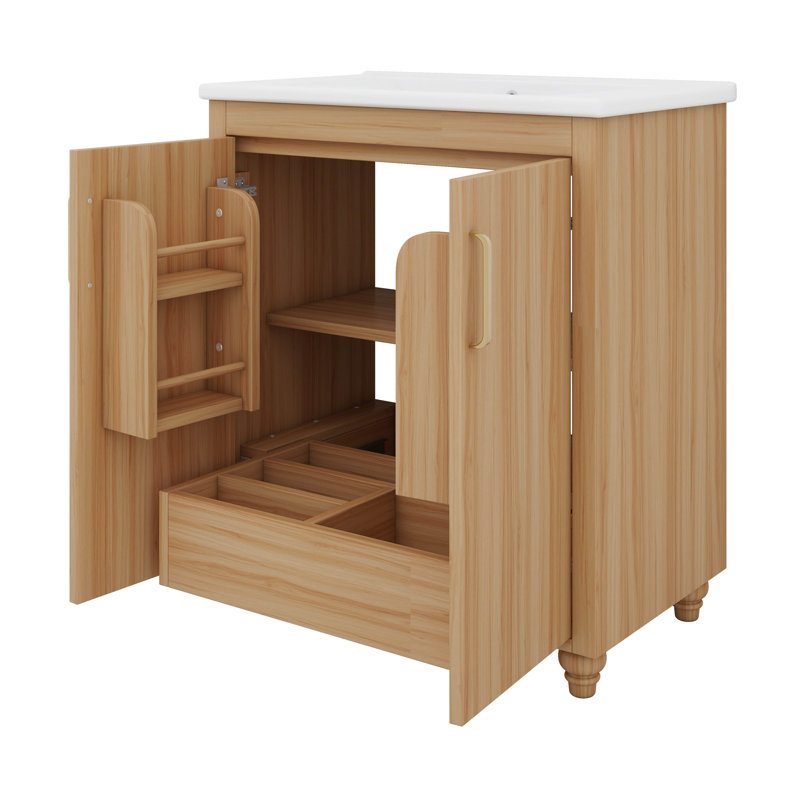 Stylish 30" Bathroom Vanity With Sink Combo, Multi-Functional Cabinet With Doors And Drawer