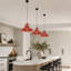 Luminaire suspendu bol industriel simple patiné avec ampoules