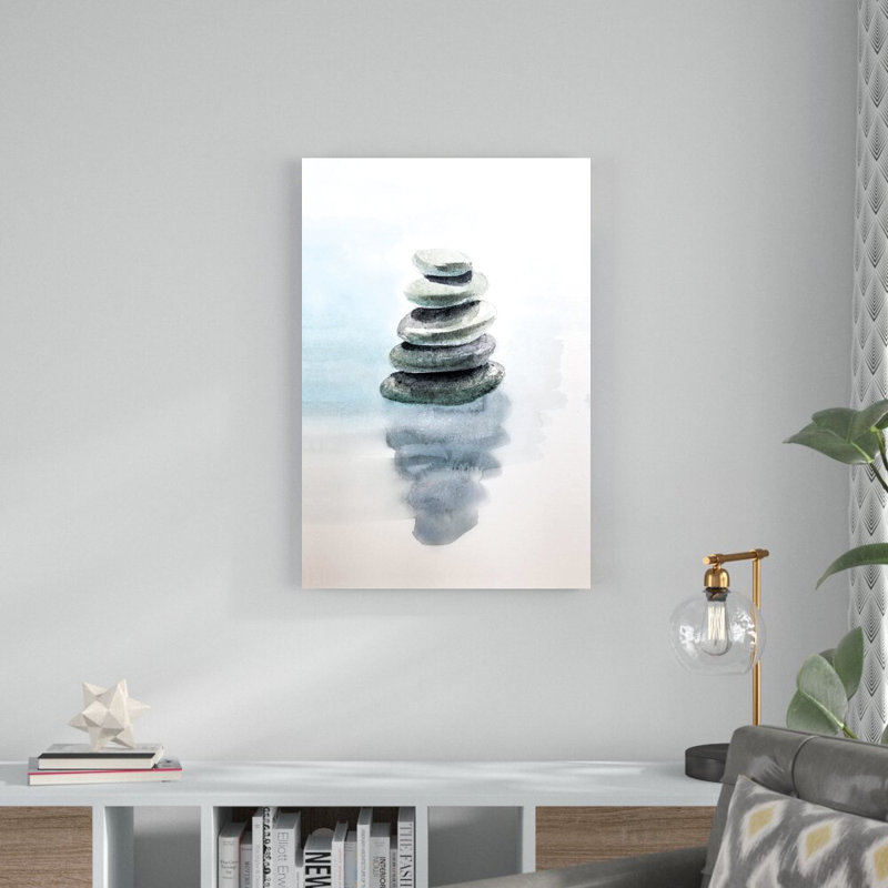 Pierres empilées, reproduction d’art sur toile tendue, H 36 po x l 24 po