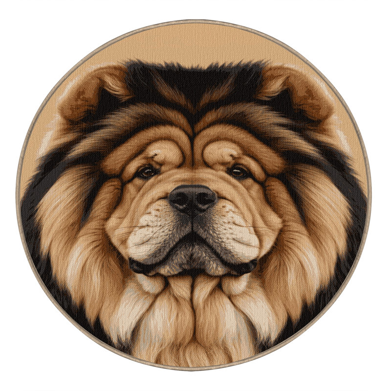  Tapis lavable Chow Chow Dogs, Rond 6 pi