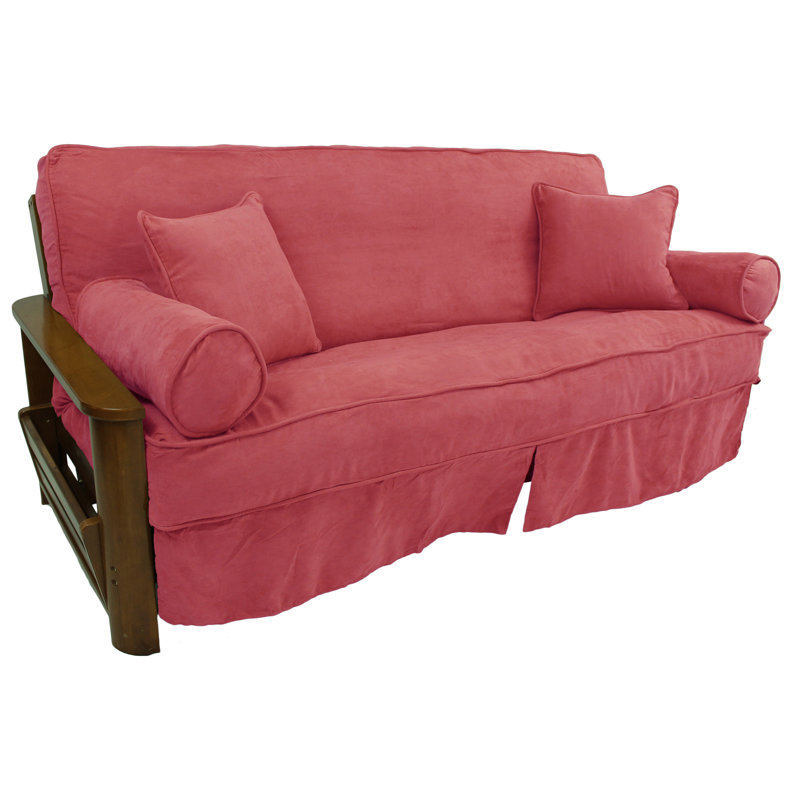 Ensemble de housse pour futon à coussins carrés/rectangulaires, Cerise