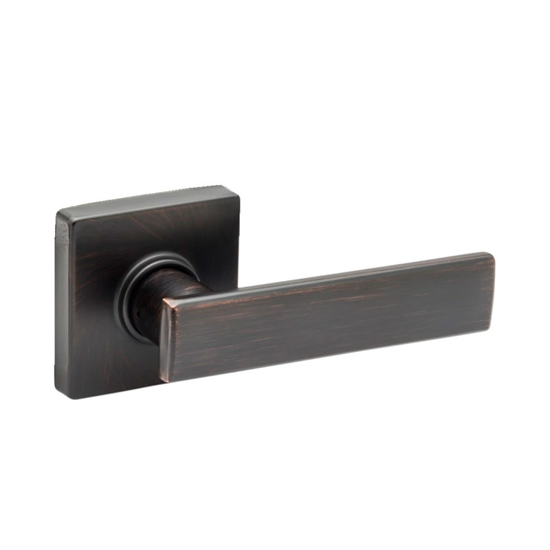 Double levier de porte résidentiel de style artisanal, Bronze toscan