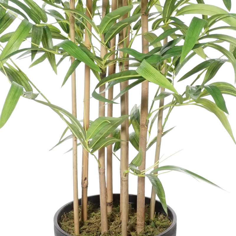 Bambou artificiel en pot, H 48 po x l 27 po x P 27 po