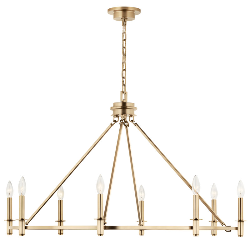  Lustre en acier à intensité variable, Bronze, H 23,75 po x l 40,75 po x P 40,75 po, 8