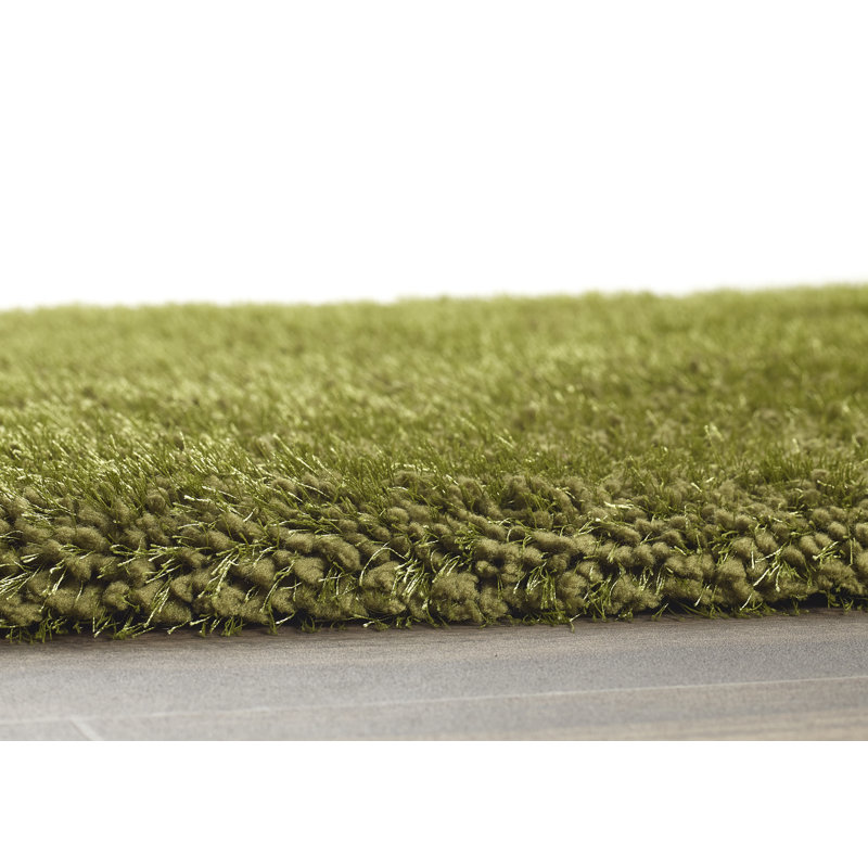 Coopers Olive Green Shaggy Rug, Rectangle 110 x 160cm