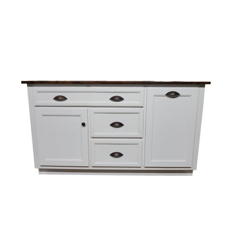 Javonnie Solid Wood Kitchen Island, White