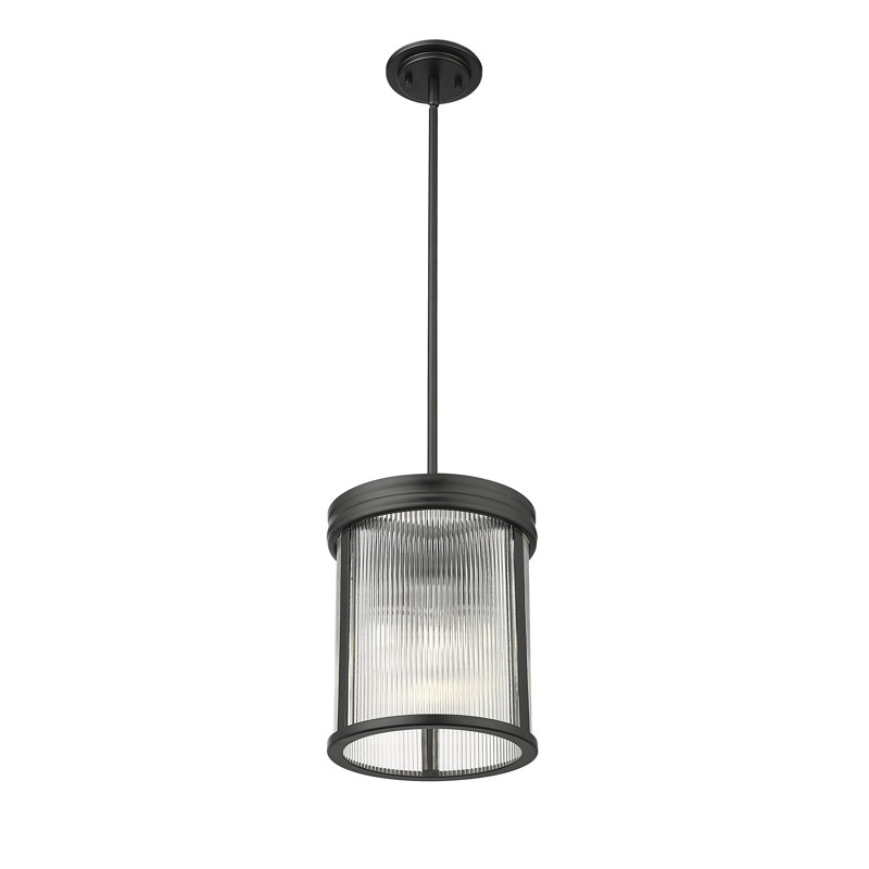 Luminaire suspendu tambour 3 lumières Swati, Noir mat