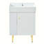 Meuble-lavabo simple autoportant de 21,6 po avec plateau en bois manufacturé Subrina