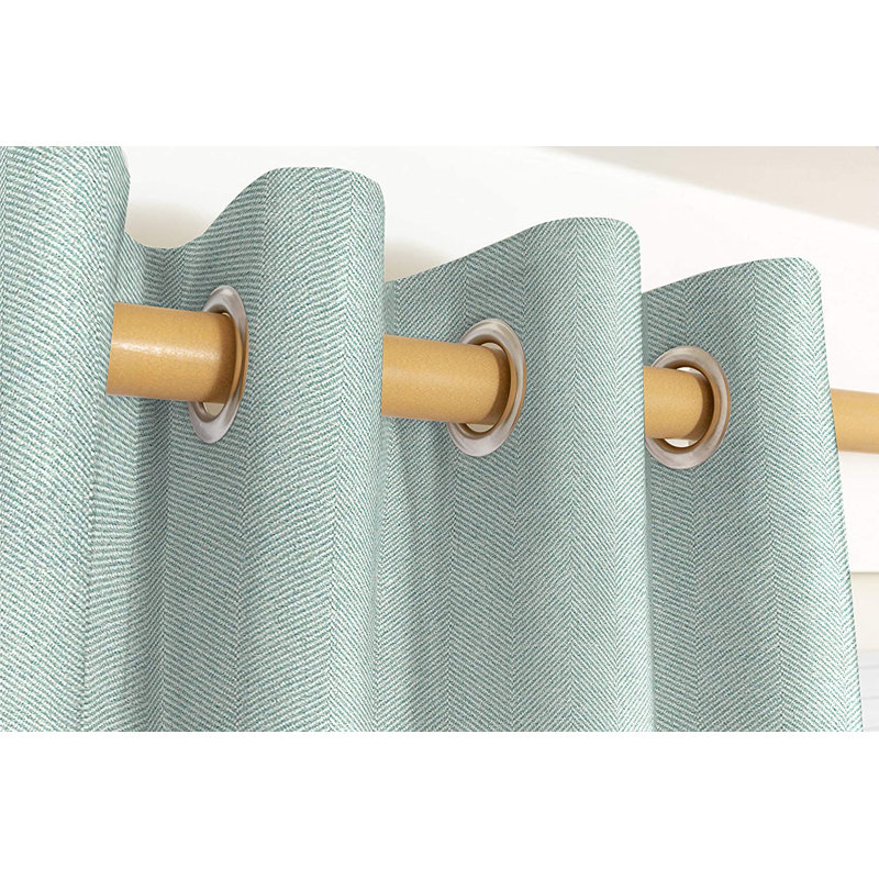 Eleph Blackout Curtain Pair, Duck Egg Blue, 116 W x 182 D cm
