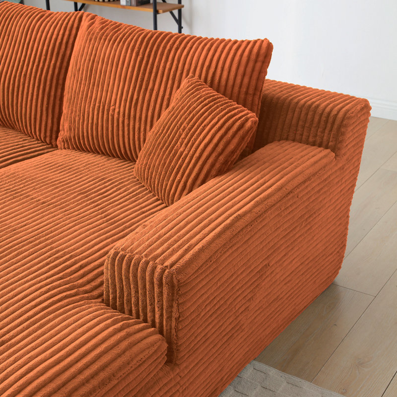 Méridienne surdimensionnée 87 po avec canapé-lit moelleux 87 po, Beige, H 27,5 po x l 87 po x P 64 po