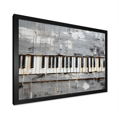 Minimalism grey and white piano keys - Music Piano Wall Art For Living Room