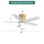 Ventilateur de plafond moderne à 5 pales 42 po Rita avec vitesse de vent réglable à 6 vitesses-1416253711