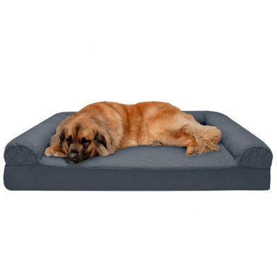 Quilted Orthopedic Bolster Sofa Pet Bed