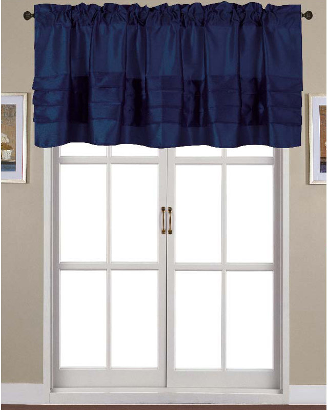 Stolz Tailored Window Valance, Navy