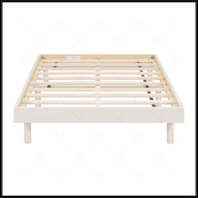 Structure de lit flottante de conception moderne, base de lit en bois, Lit simple, Blanchies