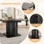 Extendable round dining table, extends to oval, for the kitchen, living room, or office-1427682795