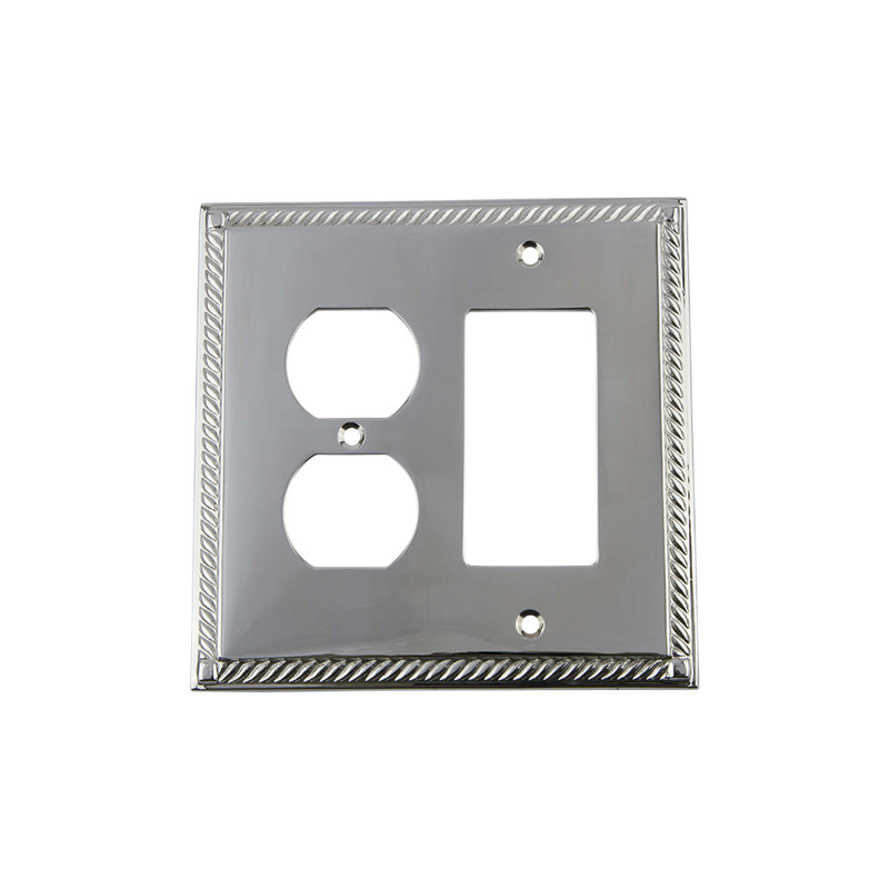 Plaque murale combinée prise / bascule Rope, Chrome brillant
