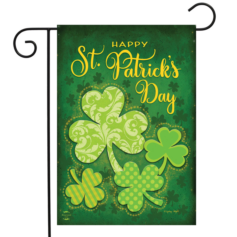 Drapeau de jardin Lucky Shamrocks, Vert
