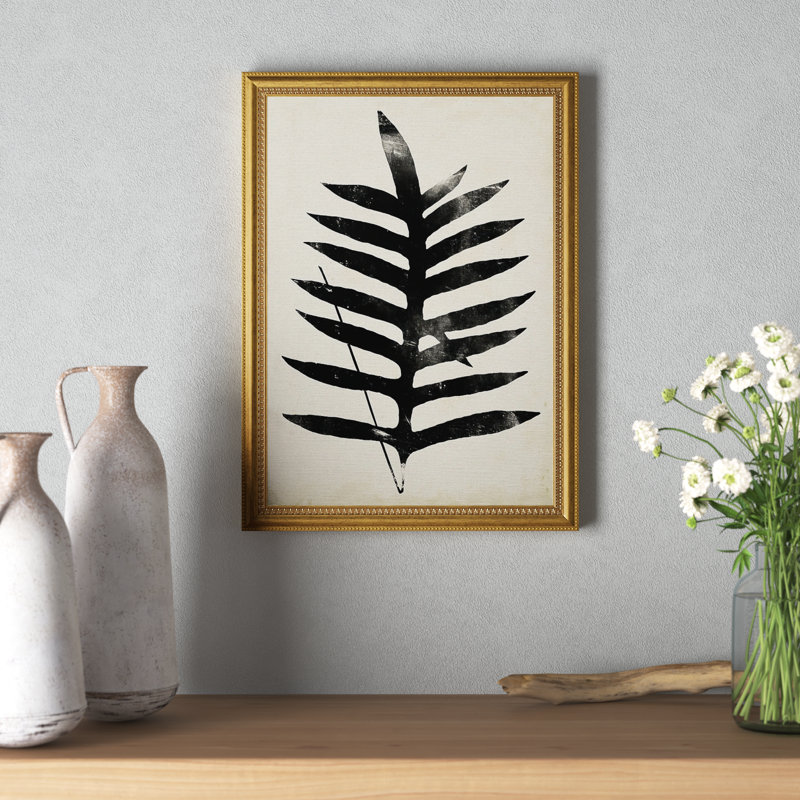 Toile encadrée de qualité supérieure Fern Silhouette III - prête à être accrochée, H 20 po x l 16 po x P 2,5 po