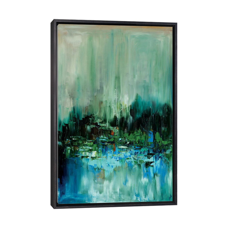 Escape by Shalimar Legaspi - Painting, No Mat, 40" H x 26" W x 1.5" D, Distressed Black Framed