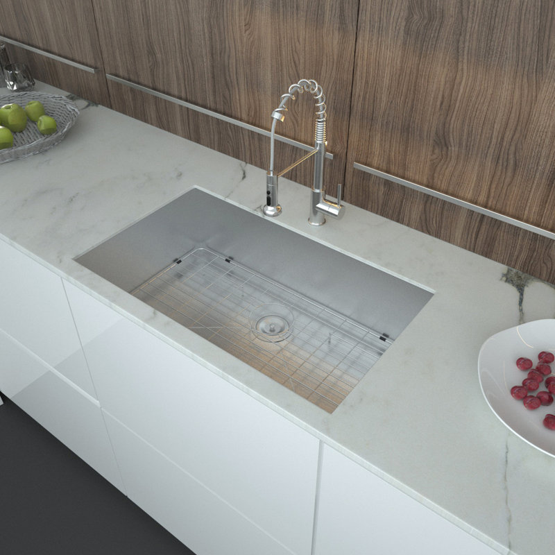 32 Inch Deep Stainless Steel Sink - 32"X19"X9" Undermount With Noise Reduction Pad And Efficient Drainage Single Bowl Condensation Coating Drain Assembly