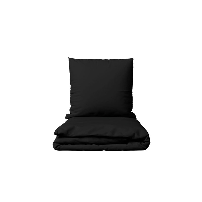Elio Bed Linen, 200 x 200cm Duvet Cover + 2 Pillowcases (80 x 80cm, Black