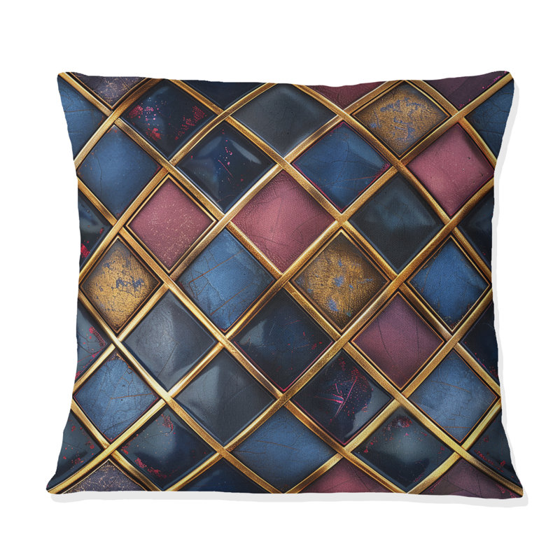 Coussin décoratif géométrique Glam Squares Glam, H 18 po x H 18 po