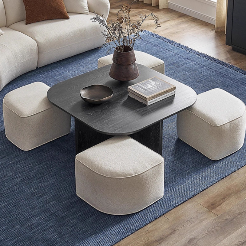 Minimalist creative design coffee table, Black, Beige