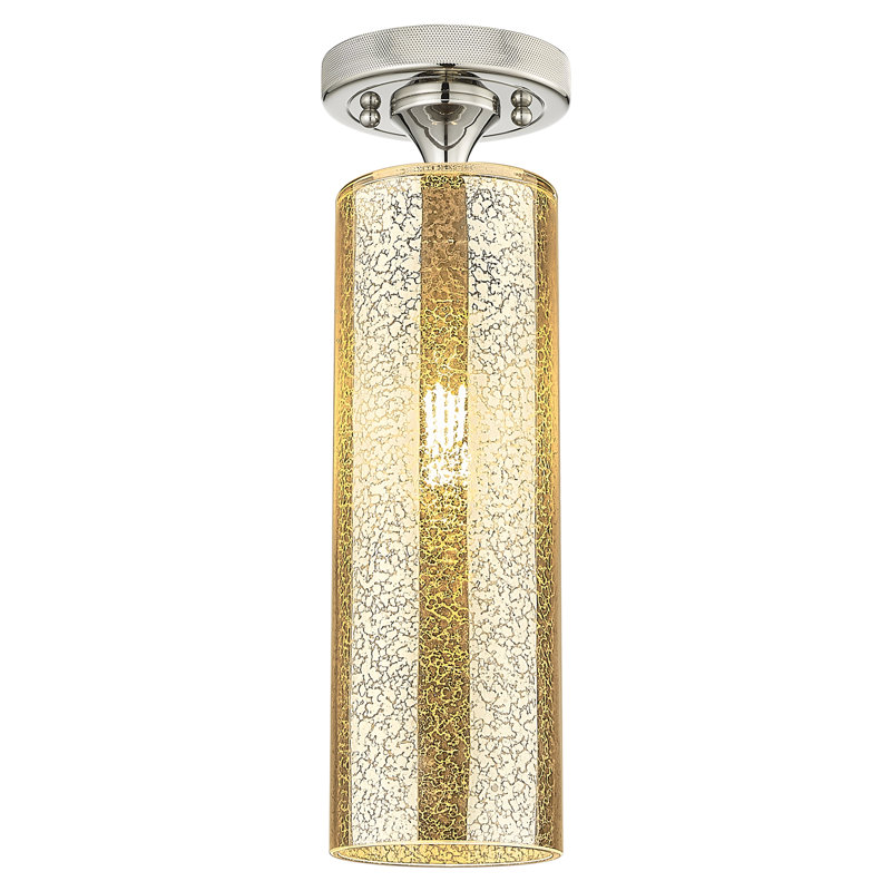Plafonnier encastré 1 lumière Crown Point, Nickel poli, H 12 po x l 3,88 po x P 3,88 po, Mercure