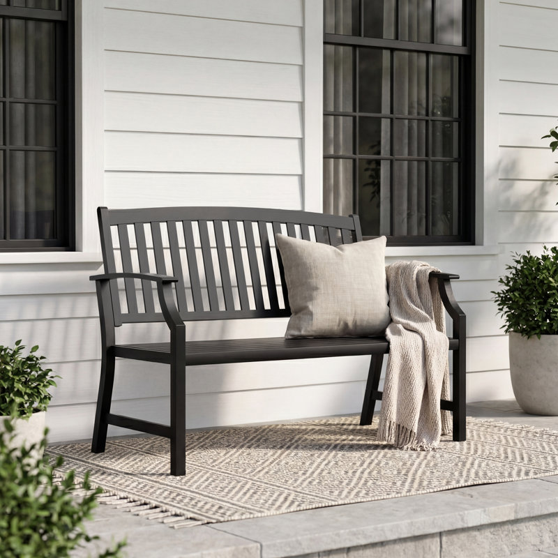 Banc de jardin en aluminium Trendarius, Noir