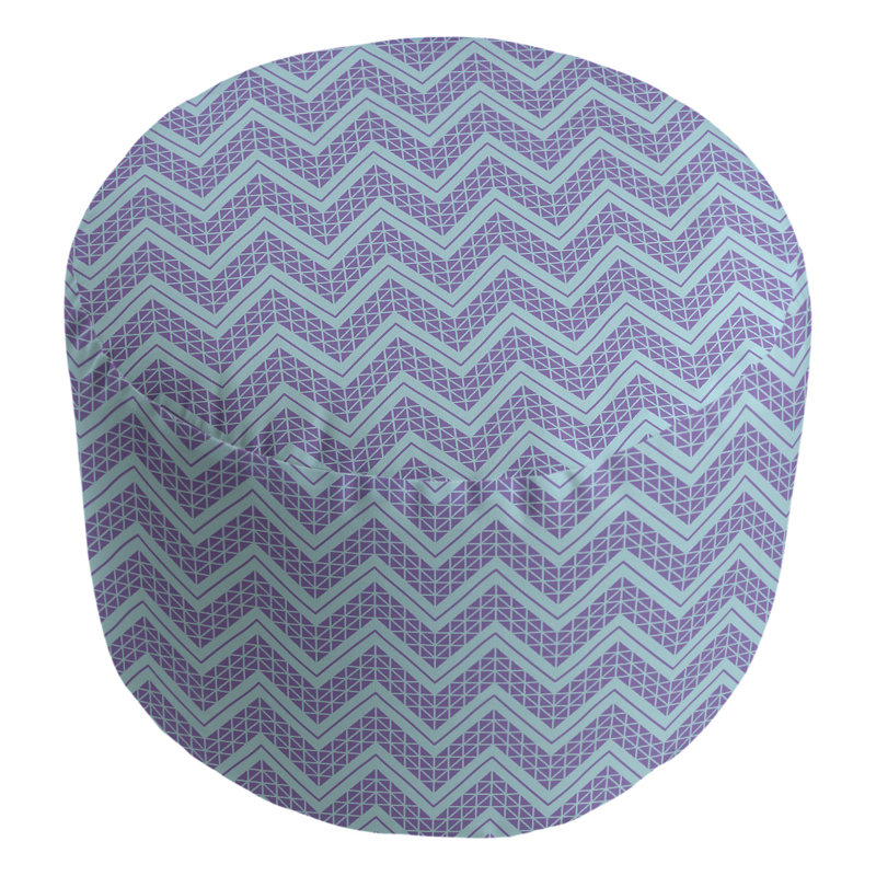 Upholstered Pouf, Teal.Purple
