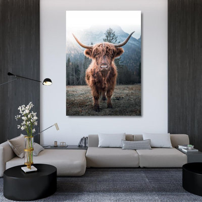 Art sur toile tendue avec la galerie Red Barrel Studio® Braun Studio: Highland Cow