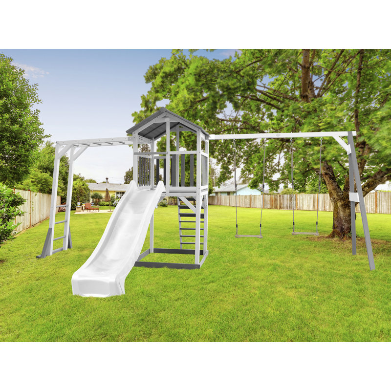 AXI Hemlock Swing Set with 2 Swing(s) , 1 Slide(s), White