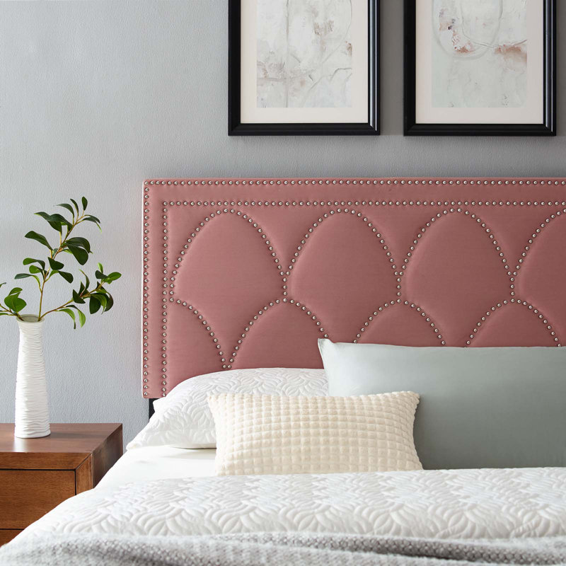 Modway Greta Performance Velvet Headboard, Dusty Rose, King