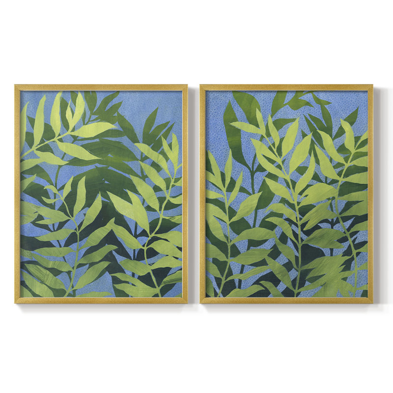 Impression encadrée Ocean Vines I-Premium - prête à être accrochée - aucun clou requis - aucun clou requis, Doré