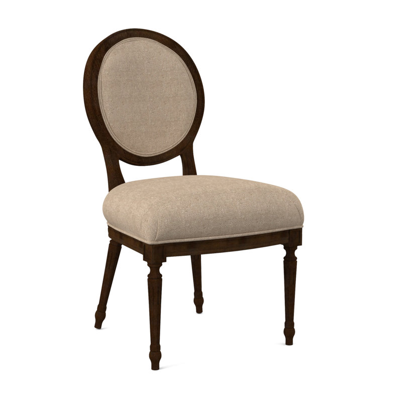 Dauphin Dining Chair, American Walnut, Filigree Ivory