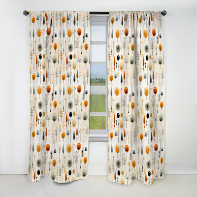 Danish Modern Sophistication - Midcentury Curtain - Blackout Geometric Curtain - 1 Panels