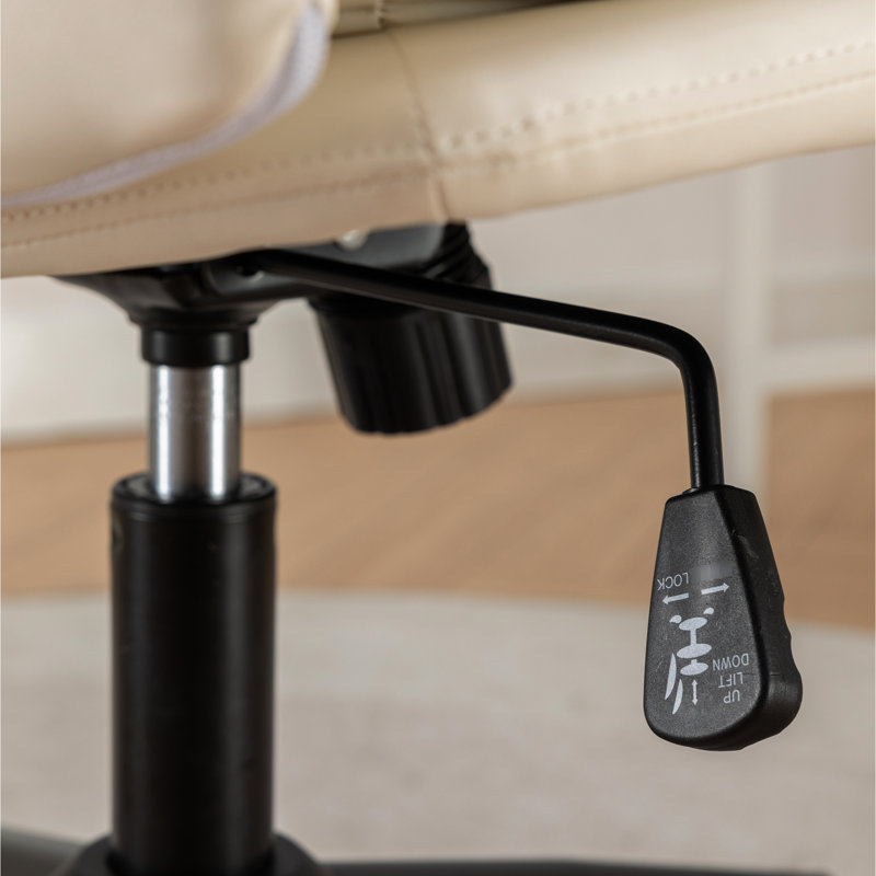 Fauteuil large - réglable en hauteur et pivotant sur 360 °, gris pour bureau, Blanc