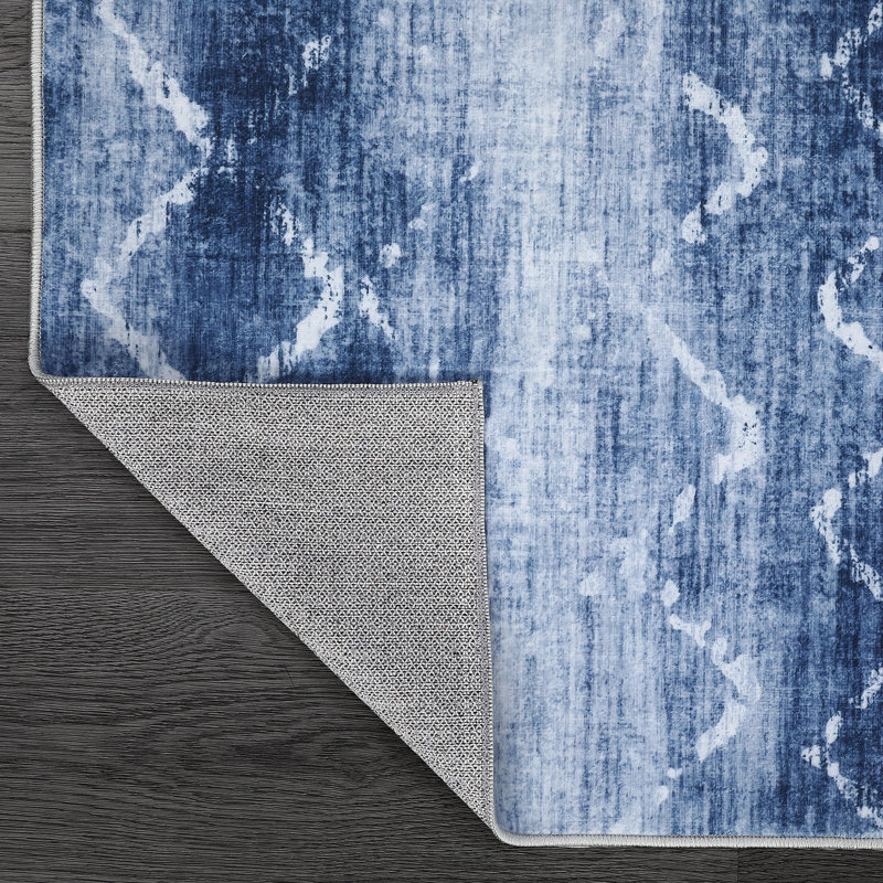 Geometric Machine Washable Rug Modern Striped Non-Slip Rugs for Living Room Bedroom Nursery Dining Table Bedside Decor