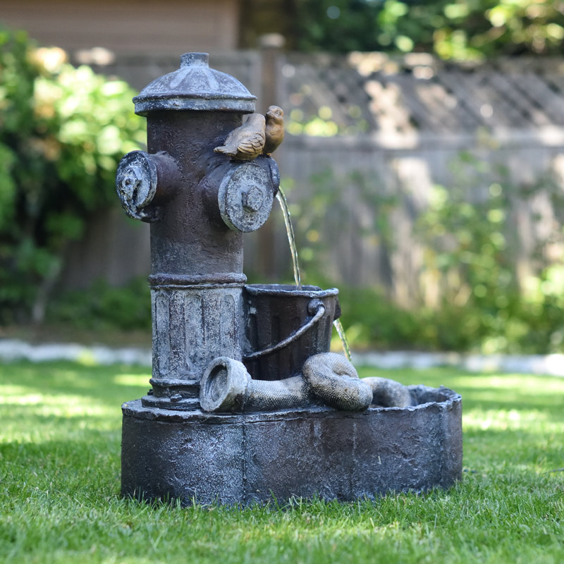 Harrouda Weather Resistant Floor Fountain with Light