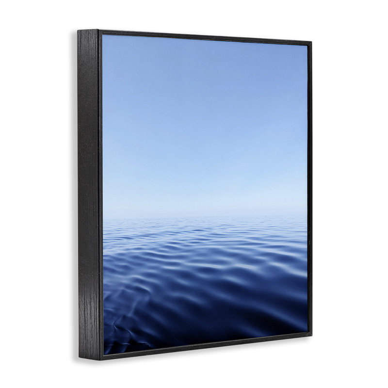 «Cool Blue Ocean Ripples», estampe numérique, design par Kali Wilson, H 14 po x l 11 po, Giclée encadrée noir minuit