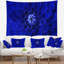 Tapisserie florale à motif floral abstrait bleu-28488334